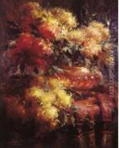  Bouquet De Fleurs  Oil Painting - Frans Mortelmans