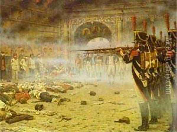 In Defeated Moscow (Arsonists Or Shooting In The Kremlin) 1897-1898 Oil Painting - Vasili Vasilyevich Vereshchagin