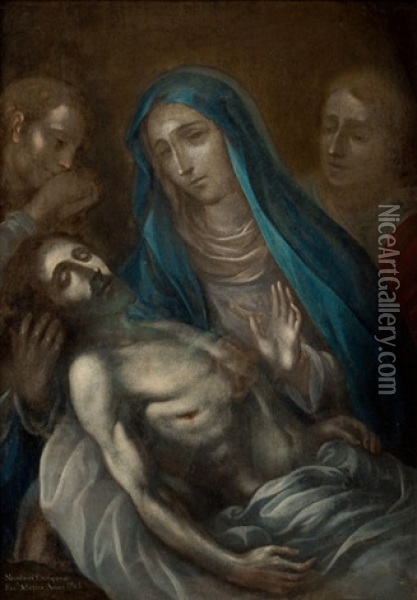 The Grief Of The Virgin (the Lamentation Of Christ) Oil Painting - Nicolas Enriquez