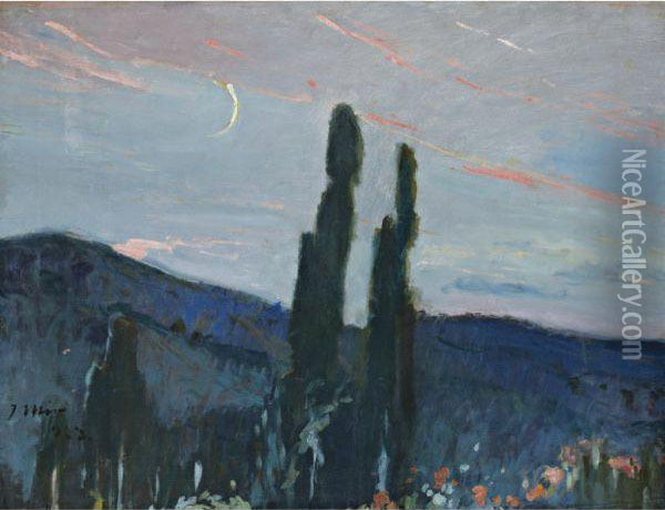 Atardecer (twilight) Oil Painting - Joaquin Miro