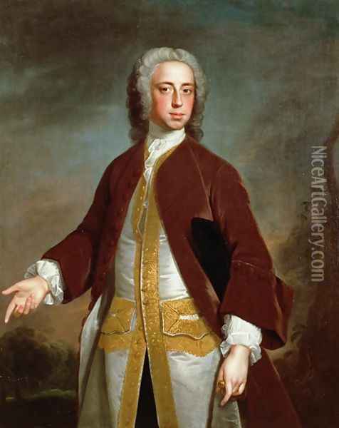 Portrait of Lord Sherard Manners, 6th son of the Duke of Rutland, before 1742 Oil Painting - Allan Ramsay