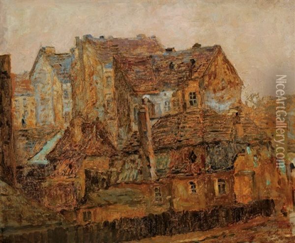Stara Praha Oil Painting - Gustav Macoun