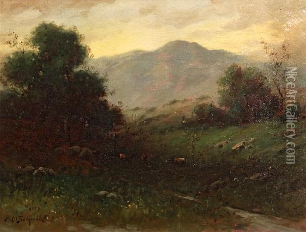 Mount Tamalpais From Mill Valley Oil Painting - Alexis Matthew Podchernikoff