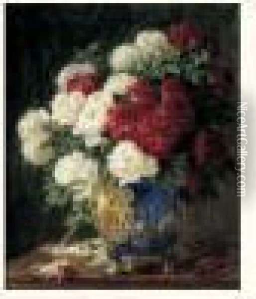 Bouquet De Roses, Vers 1914 Oil Painting - Pierre Eugene Montezin