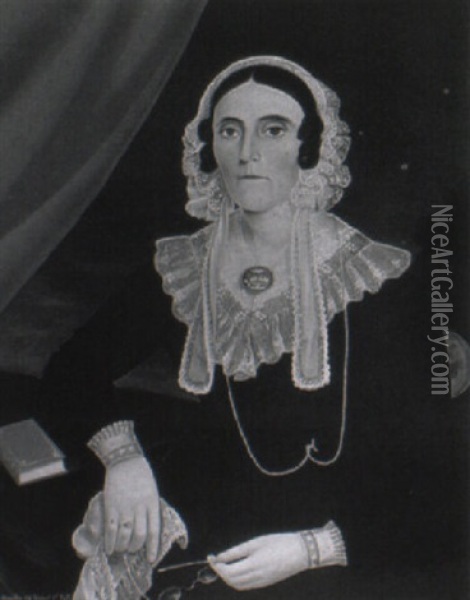Portrait Of Martha Engle Banier Fisher Oil Painting - John Bradley