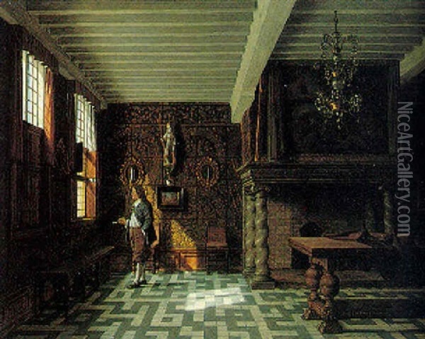 In The Brygger Langhuis, Antwerp Oil Painting - Heinrich Hansen