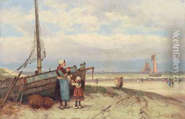 Bringing the catch home Oil Painting - Johannes Hermanus Koekkoek