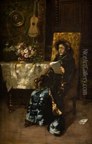 Carta Inesperada Oil Painting - Francisco Jover Casanova