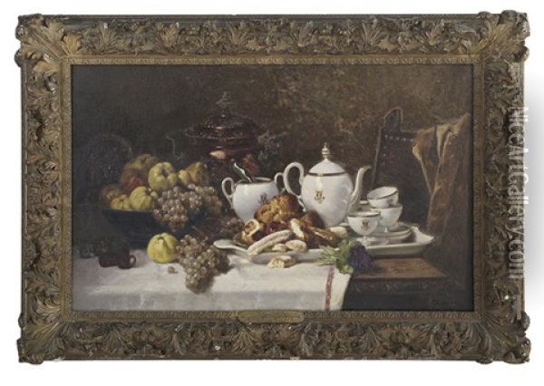 Le Lunch Oil Painting - Eugene Claude
