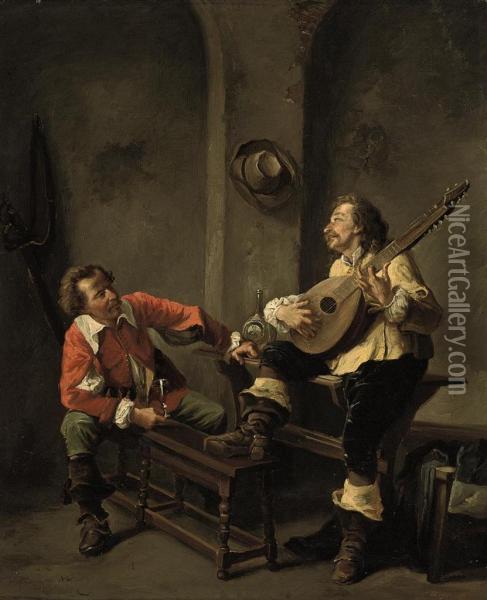 A Merry Tune Oil Painting - Alexandre Marie Guillemin
