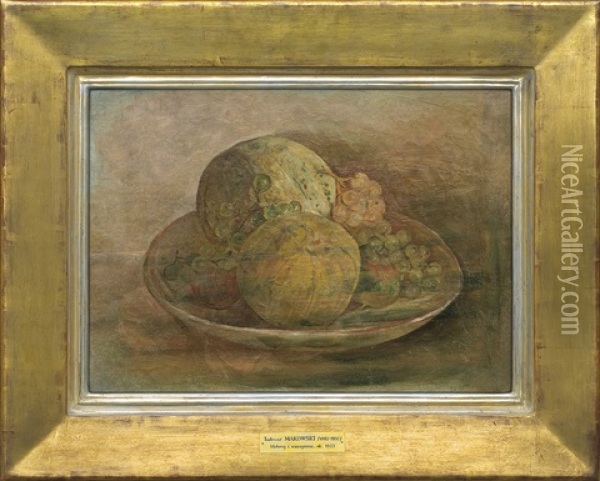 Melons And Grapes Oil Painting - Tadeusz (Tade) Makowski