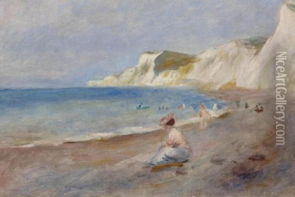 La Plage De Varengeville Oil Painting - Pierre Auguste Renoir