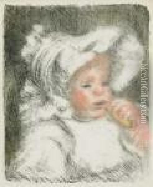 L'enfant Au Biscuit Oil Painting - Pierre Auguste Renoir