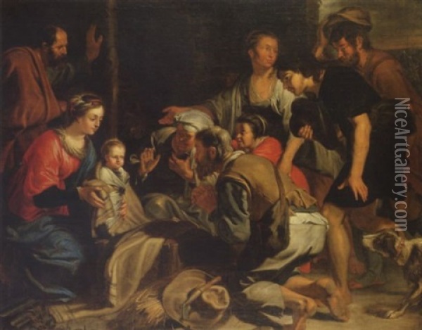 The Adoration Of The Shepherds Oil Painting - Theodor Van Loon