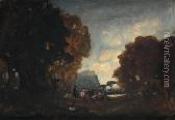 Paysage Symboliste Oil Painting - Thomas E. Mostyn