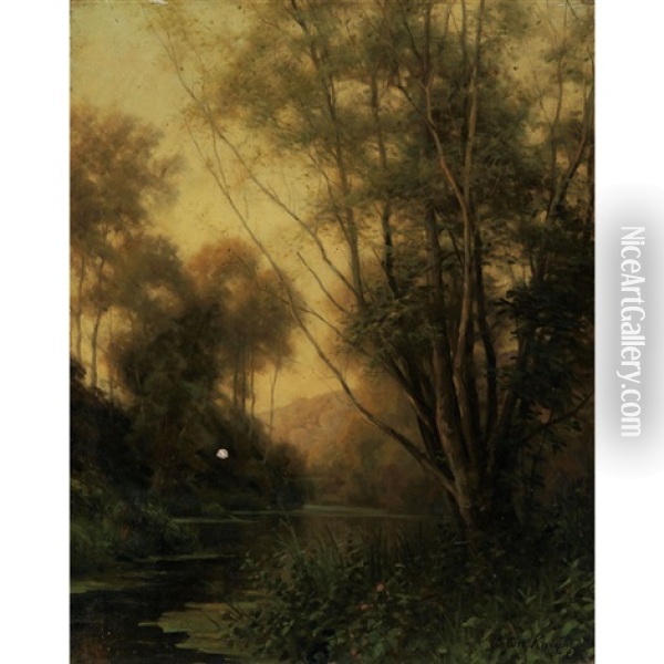 Sunset, Beaumont-le-roger, France Oil Painting - Louis Aston Knight