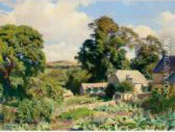 The Cottage Garden Oil Painting - George Spencer Watson
