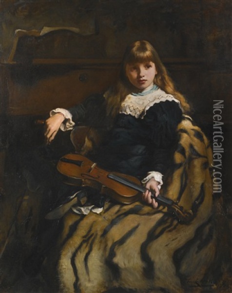 The First Violin Oil Painting - Francis Montague (Frank) Holl