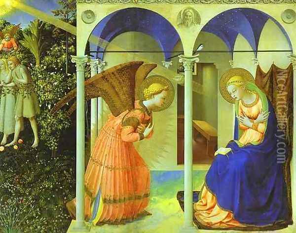 Altarpiece of the Annunciation Oil Painting - Angelico Fra