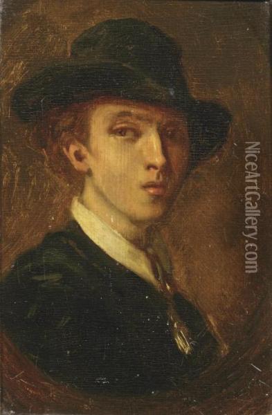 Portrait Of The Young Painter Willem Maris Oil Painting - Jacob Henricus Maris