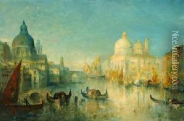 Grand Canal, Venice Oil Painting - Lucien Whiting Powell