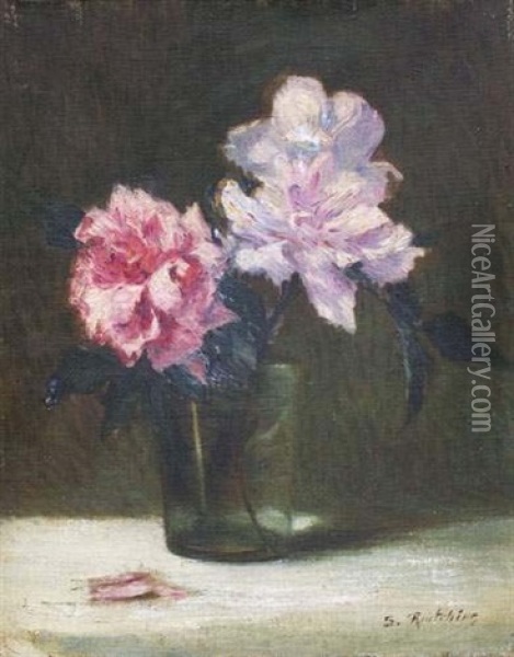 Bouquet De Pivoines Oil Painting - Sonia Routchina Vitri