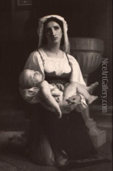 Mother's Treasure Oil Painting - William-Adolphe Bouguereau