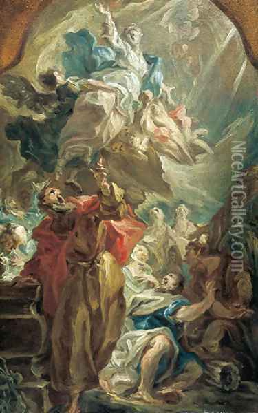 The Assumption of the Virgin Oil Painting - Giovanni Antonio Pellegrini