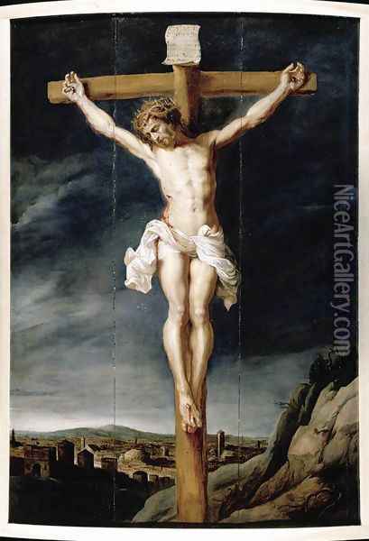 Christ on the Cross c. 1640 Oil Painting - Jan van Boeckhorst