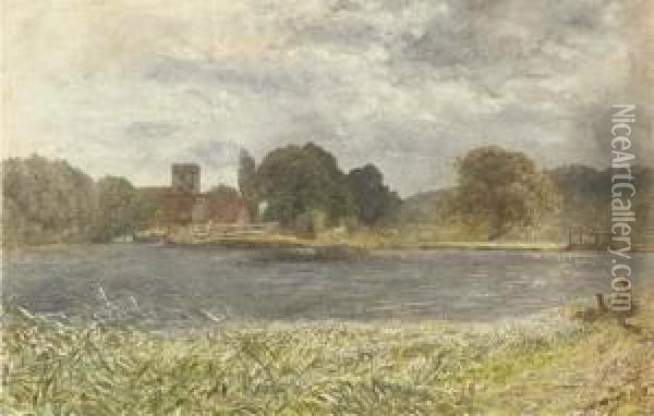 Goring Lock, Stormy Day Oil Painting - Alfred William Hunt