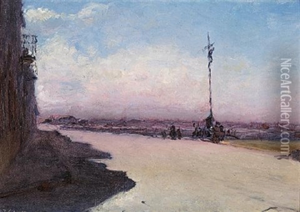 Coastal Inlet Oil Painting - Minerva Josephine Chapman
