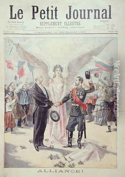 The Franco-Russian Alliance, front cover of Le Petit Journal, 12th September, 1897 Oil Painting - Oswaldo Tofani
