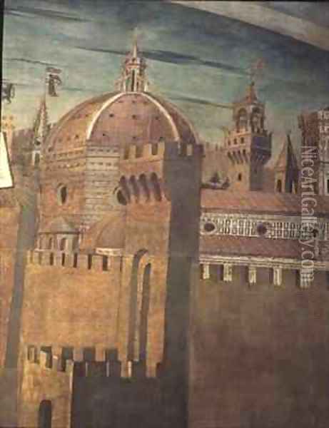 Detail depicting Florence Cathedral Oil Painting - Michelino Domenico di