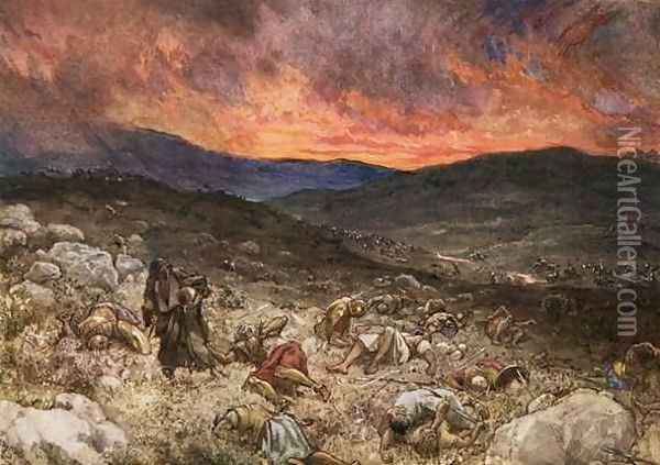 The death of Saul at Gilboa Oil Painting - William Brassey Hole