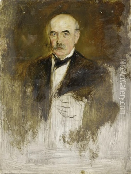 Portrat Des Kommerzienrates Gutman (study) Oil Painting - Franz Seraph von Lenbach