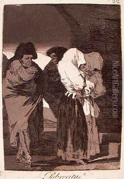 Poor Little Girls! Oil Painting - Francisco De Goya y Lucientes