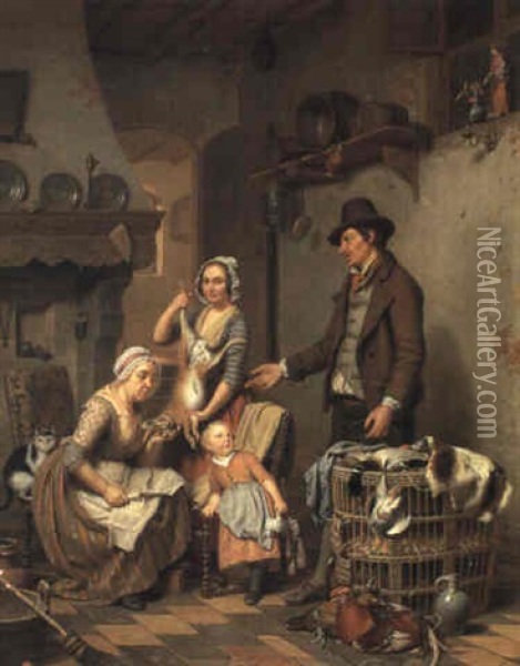 The Game Seller Oil Painting - Charles Brias