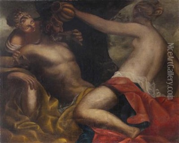 Lot Und Seine Tochter Oil Painting - Pietro (Libertino) Liberi