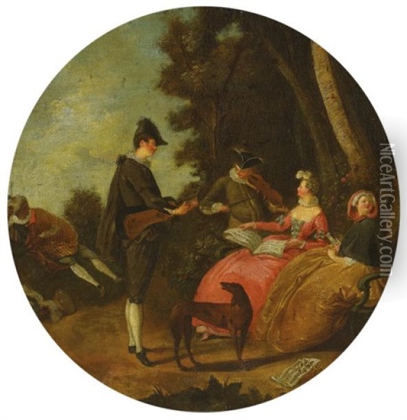 La Serenade Oil Painting - Jean-Antoine Watteau