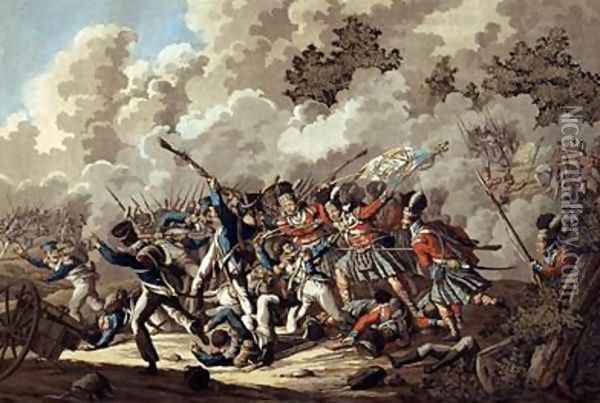 Defeat of the French Guard by the Highlanders Oil Painting - Jan Anthonie Langendyk