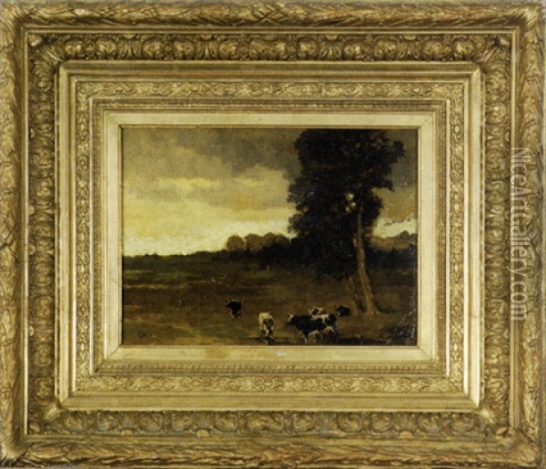 Troupeau De Vaches Oil Painting - Adolphe Felix Cals