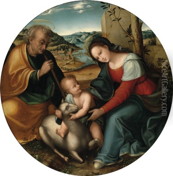 Die Heilige Familie Mit Lamm Oil Painting -  Fra Bartolommeo