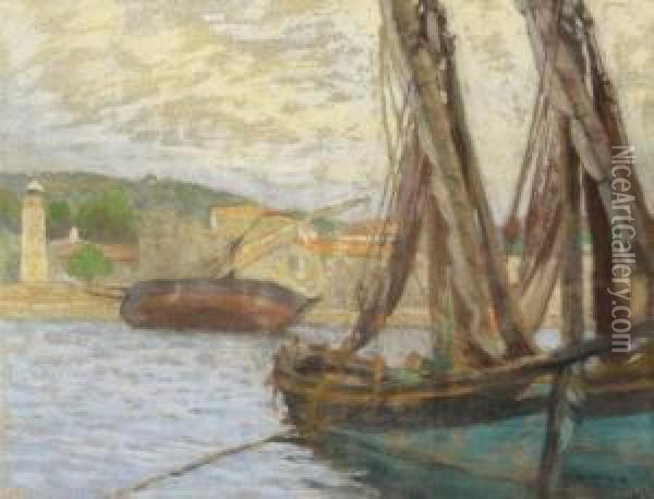 Port By The Adria Oil Painting - Hugo Poll