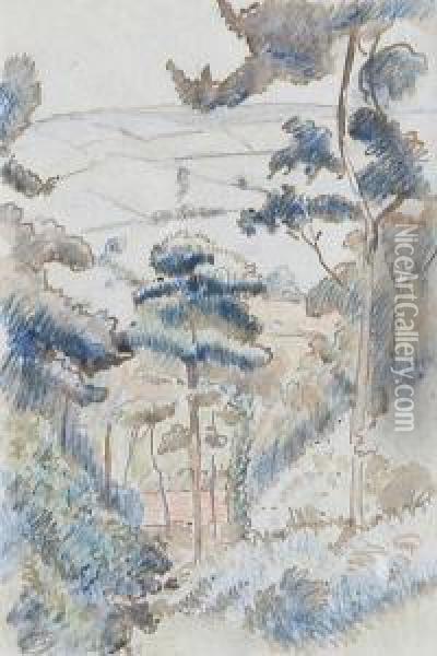 Hillside At Eragny Oil Painting - Lucien Pissarro