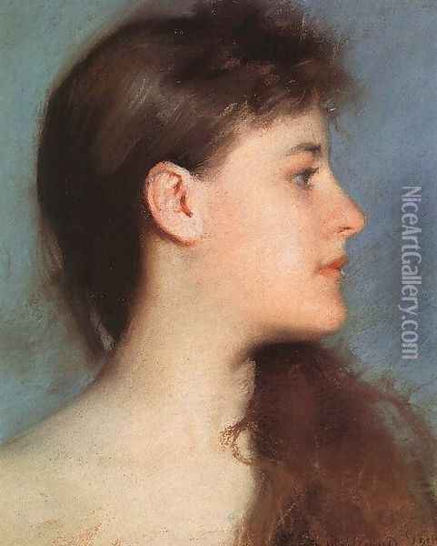 Profile Oil Painting - Edmund Charles Tarbell