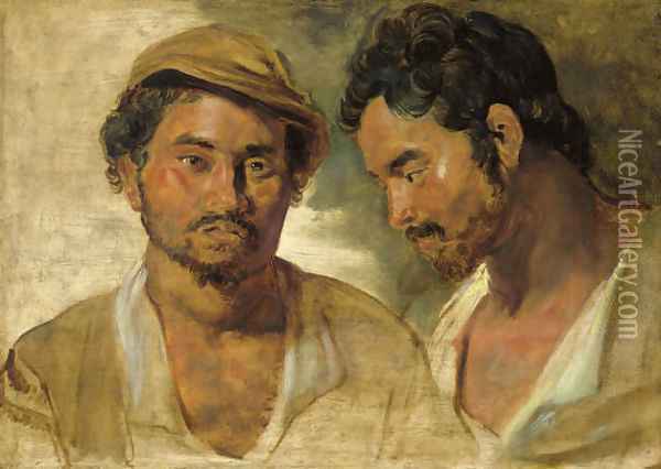 Two studies of a man, head and shoulders Oil Painting - Peter Paul Rubens
