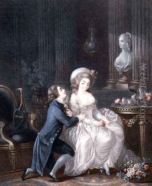 L'Amant Ecoute 1775 Oil Painting - Louis Marin Bonnet