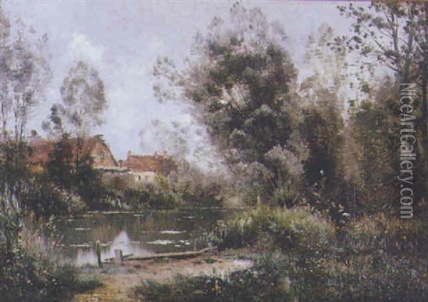 Maisons Pres De La Riviere Oil Painting - Armand Guery