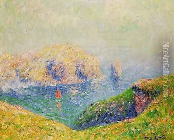 The Red Sail Oil Painting - Henri Moret