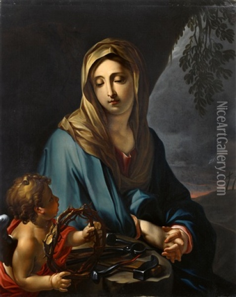 Madonna Mit Den Arma Christi Oil Painting - Francesco Trevisani